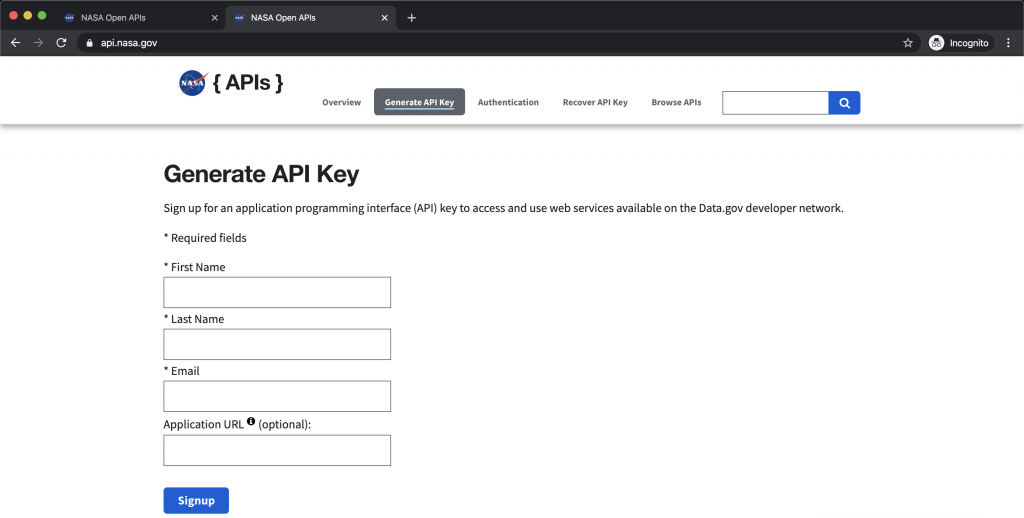 API Key Generate Form